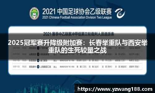 2025冠军赛升降级附加赛：长春举重队与西安举重队的生死较量之战